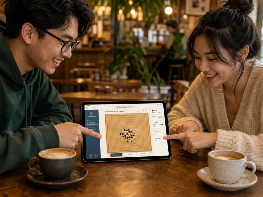 Two players sharing one device for a face-to-face Connect6 game